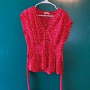 Pretty red floral shirt